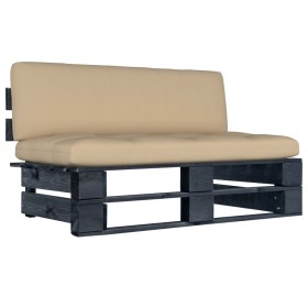 Sofá central de palets de jardín madera pino impregnada