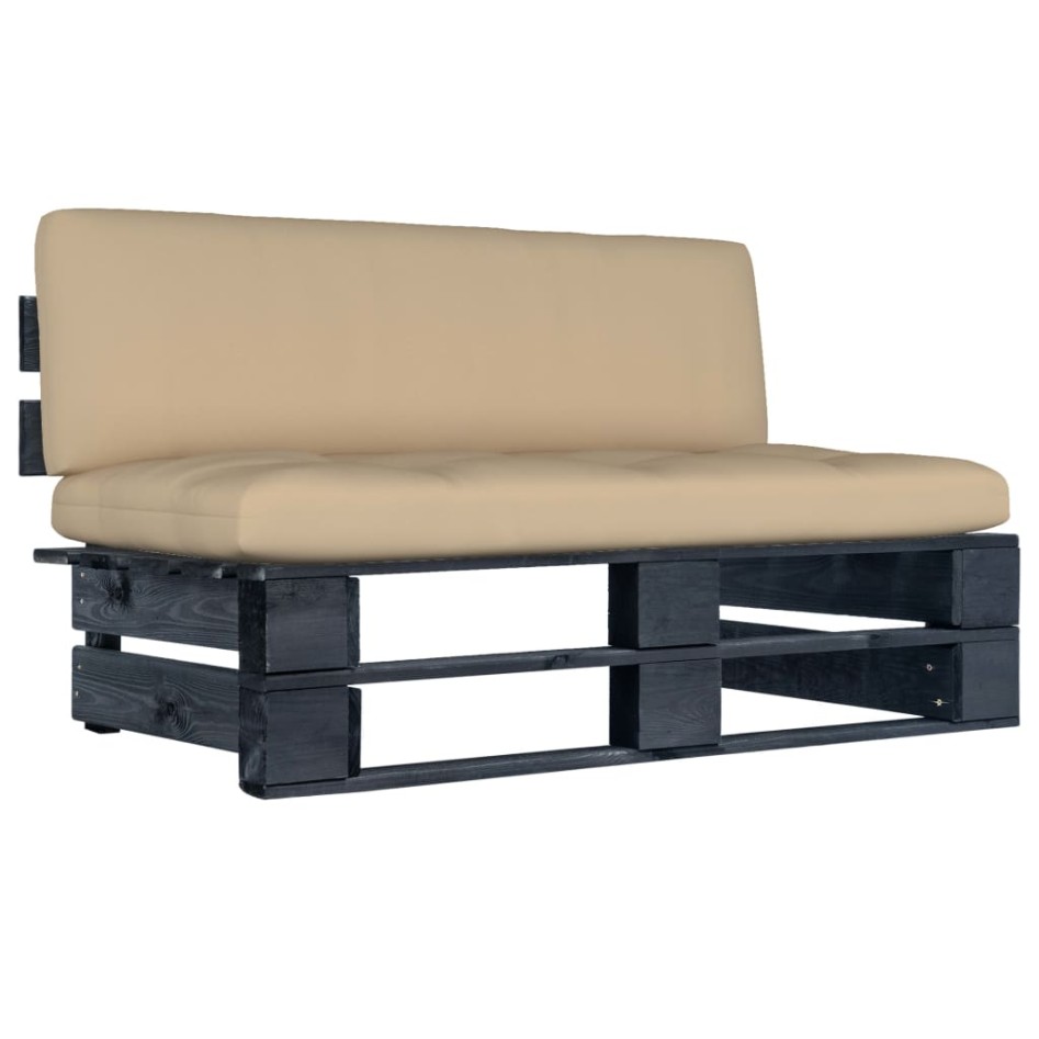 Sofá central de palets de jardín madera pino impregnada