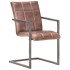 Silla voladiza comedor 4 uds cuero auténtico marrón