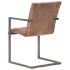 Silla voladiza comedor 4 uds cuero auténtico marrón