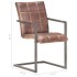 Silla voladiza comedor 4 uds cuero auténtico marrón