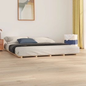 Estructura de cama de madera maciza de pino 160x200