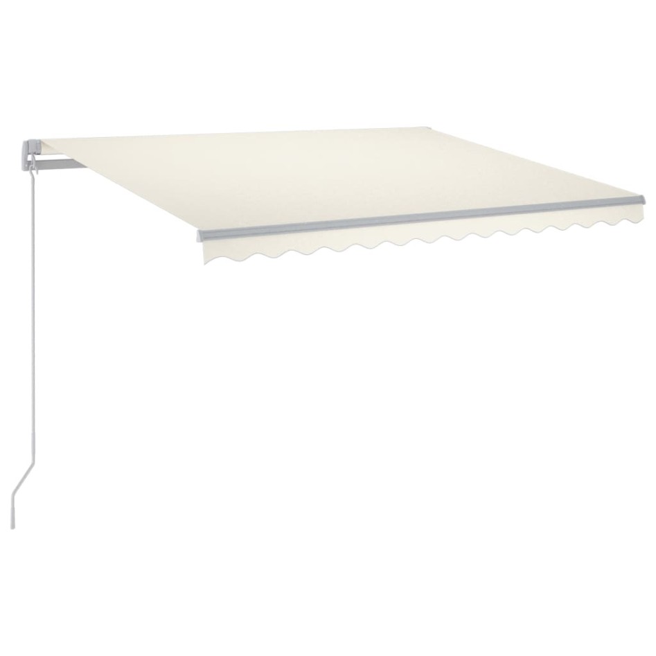 Toldo manual retráctil con LED crema 300x250