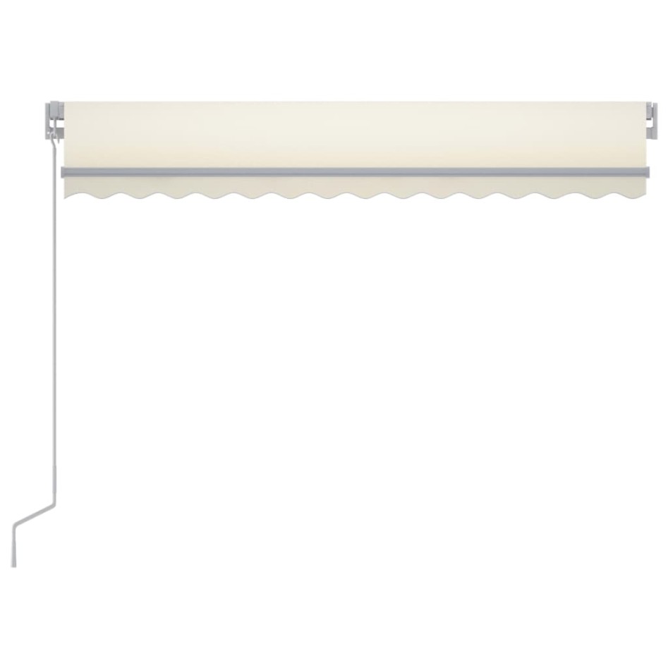 Toldo manual retráctil con LED crema 300x250