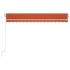 Toldo retráctil manual con LED naranja y marrón 450x300