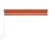 Toldo manual retráctil con LED naranja y marrón 450x350