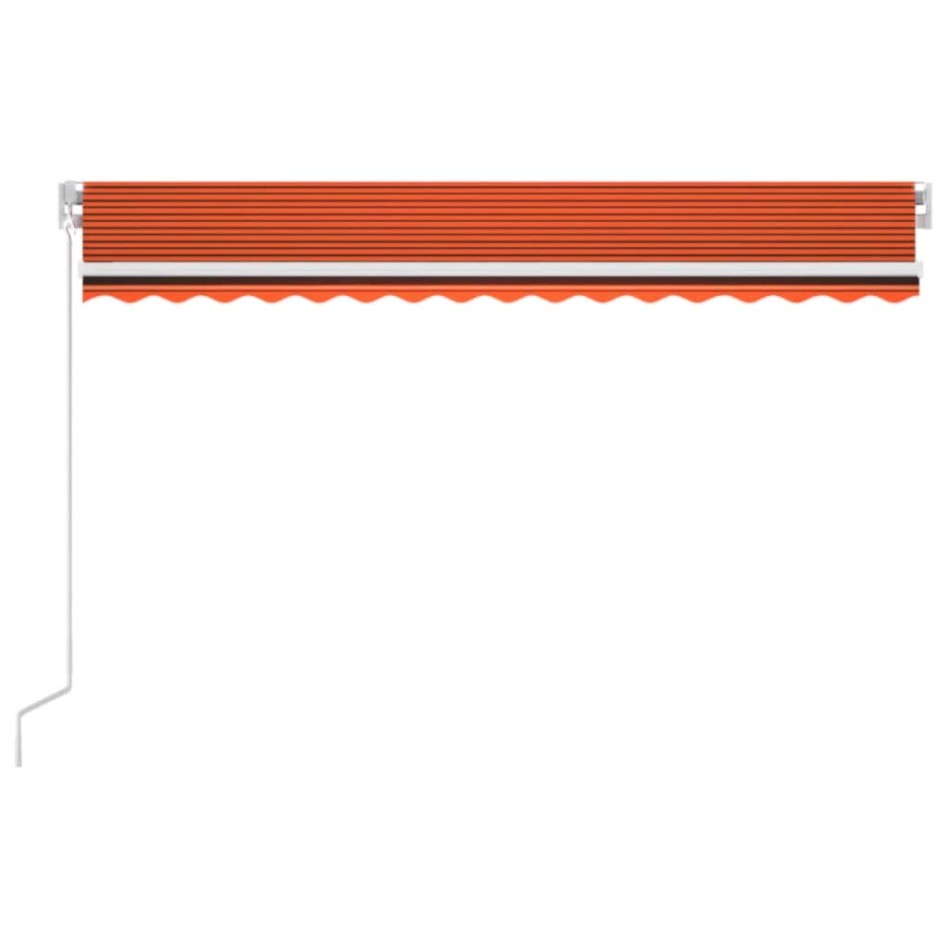 Toldo manual retráctil con LED naranja y marrón 450x350