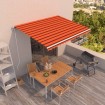 Toldo retráctil manual naranja y marrón 400x350 cm