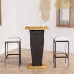 Set de muebles de bar jardín 3 piezas y cojines ratán PE negro
