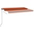 Toldo retráctil manual naranja y marrón 400x350