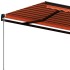 Toldo retráctil manual naranja y marrón 400x350