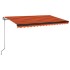 Toldo automático retráctil naranja y marrón 450x350
