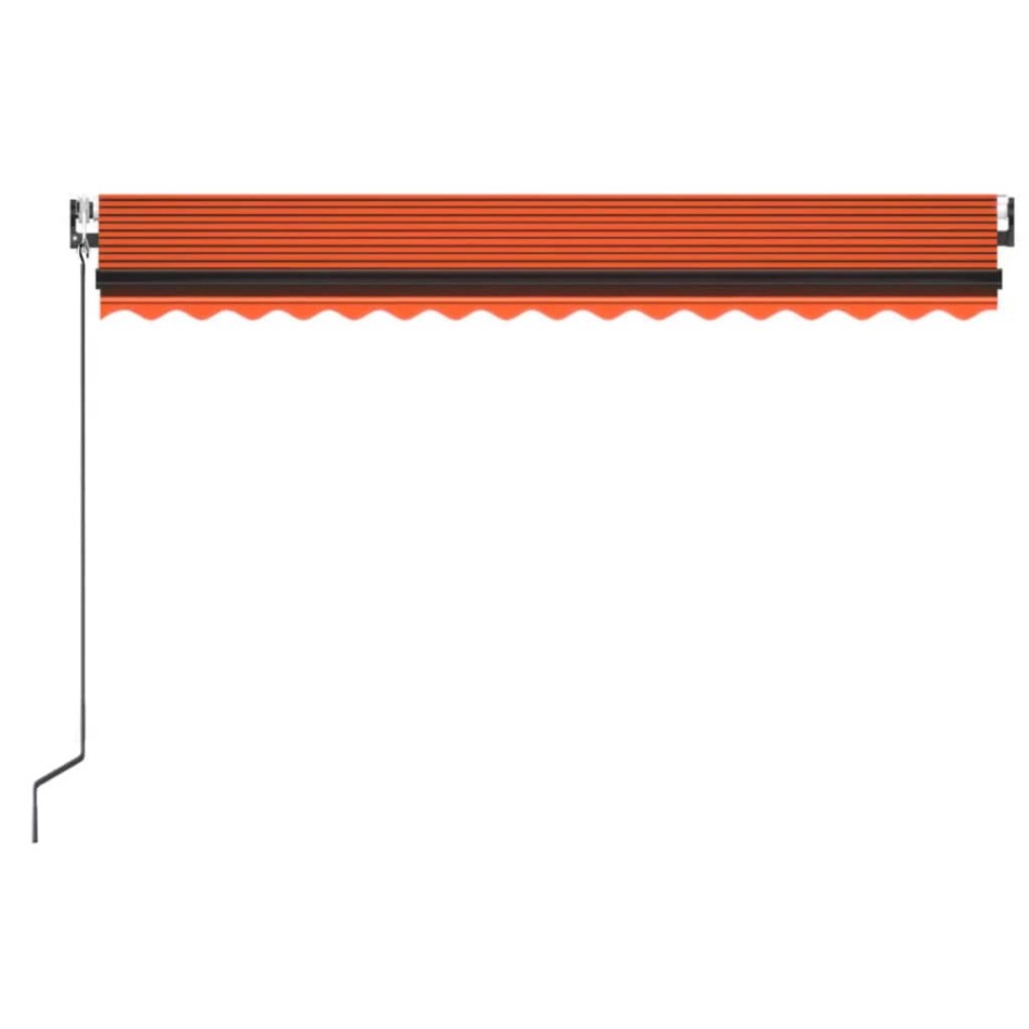 Toldo automático retráctil naranja y marrón 450x350