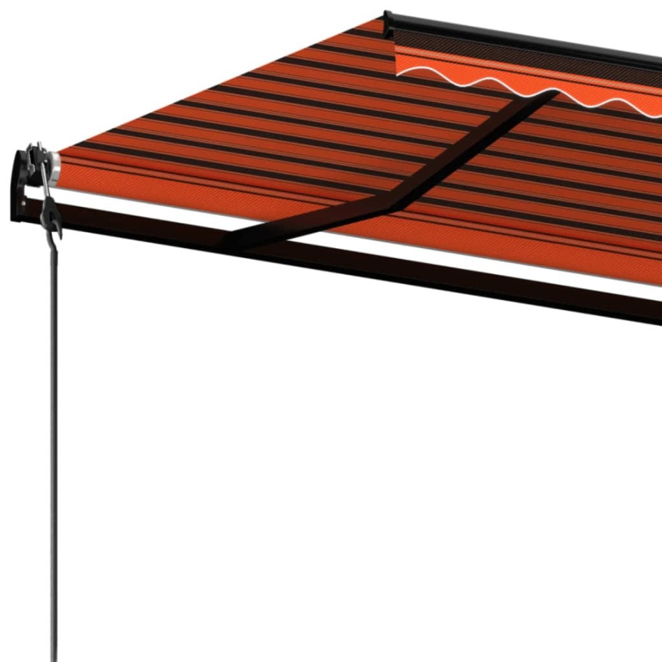 Toldo automático retráctil naranja y marrón 450x350