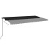 Toldo retráctil manual con luz LED gris antracita 600x350
