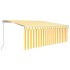 Toldo manual retráctil con persiana y LED amarillo blanco 4x3