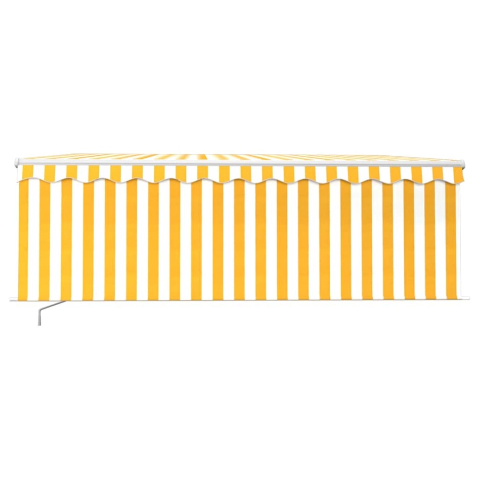 Toldo manual retráctil con persiana y LED amarillo blanco 4x3