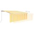 Toldo manual retráctil con persiana y LED amarillo blanco 4x3