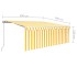 Toldo manual retráctil con persiana y LED amarillo blanco 4x3