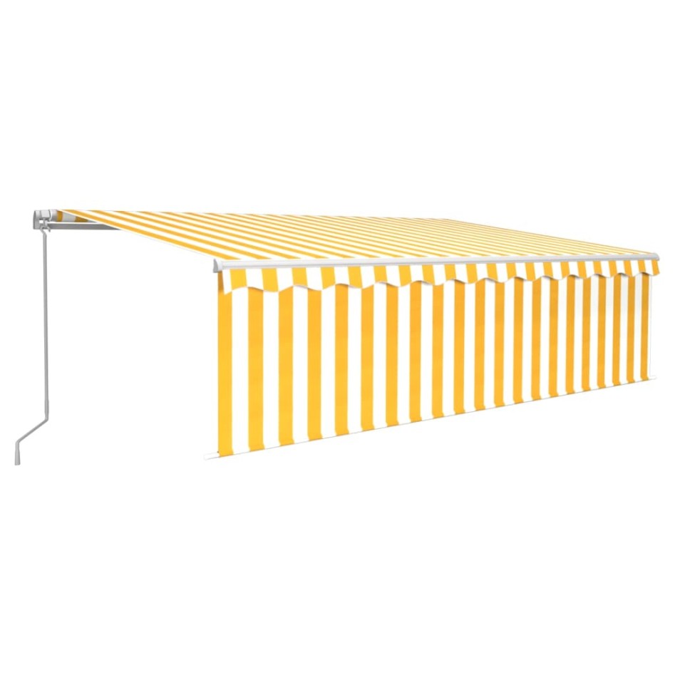 Toldo retráctil manual persiana y LED amarillo y blanco 5x3