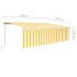 Toldo retráctil manual persiana y LED amarillo y blanco 5x3