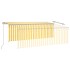 Toldo retráctil manual con persiana amarillo y blanco 4x3