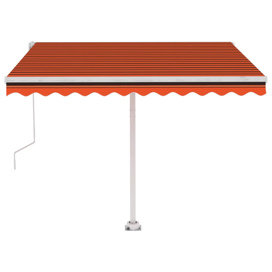 Toldo automático LED sensor de viento naranja marrón 350x250