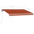 Toldo automático LED sensor de viento naranja marrón 350x250