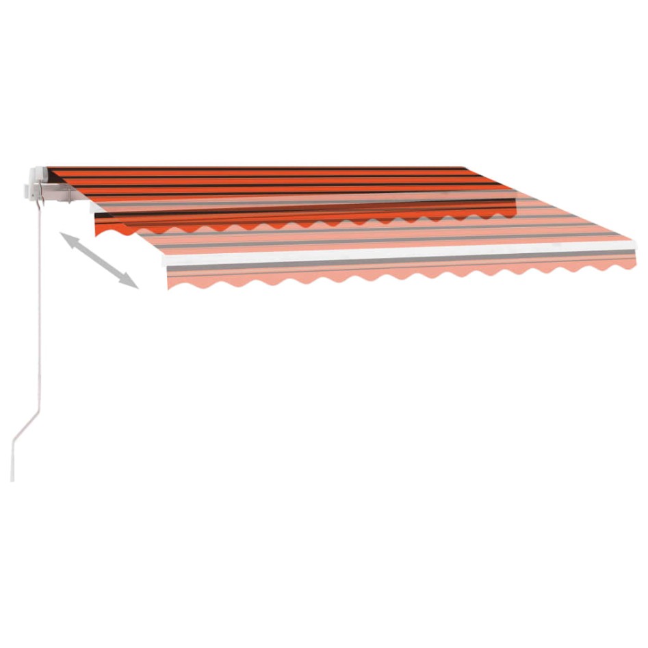 Toldo de pie retráctil manual naranja y marrón 300x250