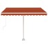 Toldo de pie retráctil manual naranja y marrón 300x250