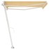 Toldo de pie retráctil manual amarillo y blanco 300x250
