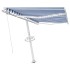 Toldo retráctil manual con LED azul y blanco 350x250