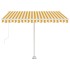 Toldo retráctil manual con LED amarillo y blanco 350x250