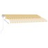 Toldo de pie automático amarillo y blanco 450x300