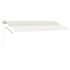 Toldo retráctil manual con LED crema 400x300