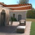 Toldo retráctil manual con luz LED naranja y marrón 400x350