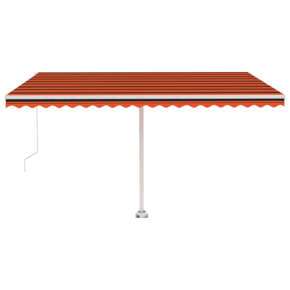 Toldo retráctil manual con luz LED naranja y marrón 400x350