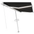 Toldo manual retráctil con luz LED gris antracita 450x350