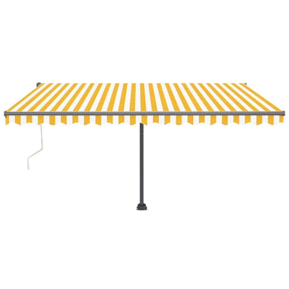 Toldo de pie automático amarillo y blanco 400x300
