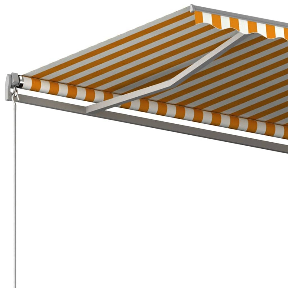 Toldo de pie automático amarillo y blanco 400x300