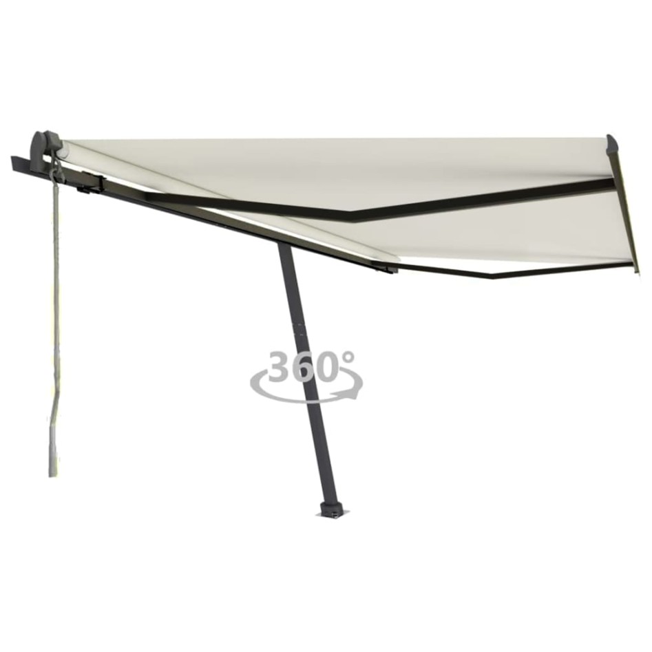 Toldo de pie automático crema 450x350