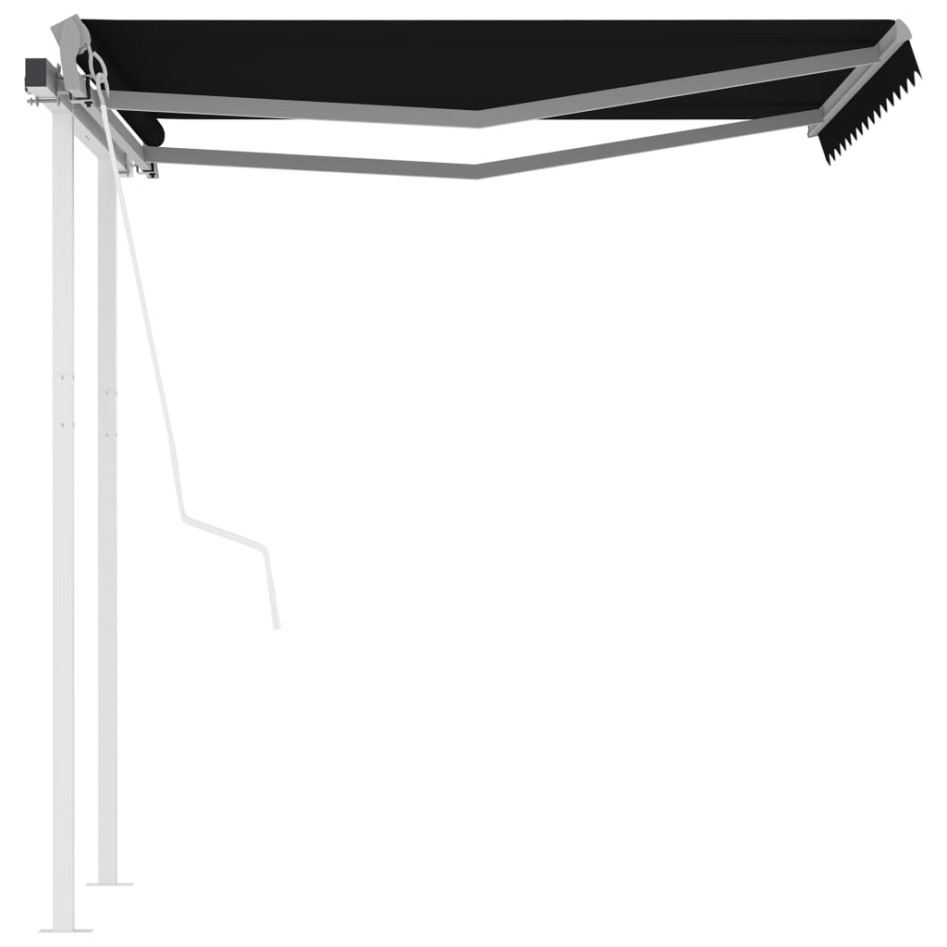 Toldo retráctil automático con postes gris antracita 3x2,5