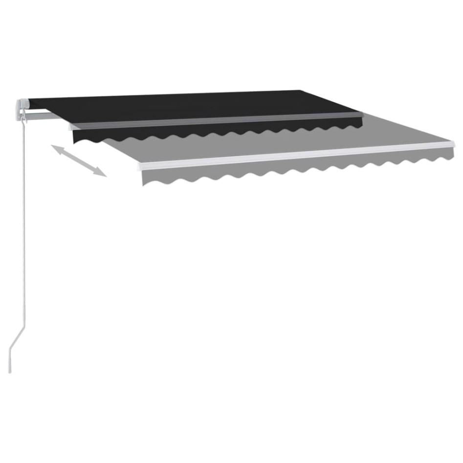 Toldo retráctil automático con postes gris antracita 3x2,5