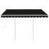 Toldo retráctil automático con postes gris antracita 3x2,5