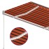 Toldo automático LED sensor de viento naranja marrón 3,5x2,5