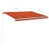 Toldo automático LED sensor de viento naranja marrón 3,5x2,5