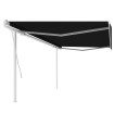 Toldo manual retráctil con postes gris antracita 5x3,5 m