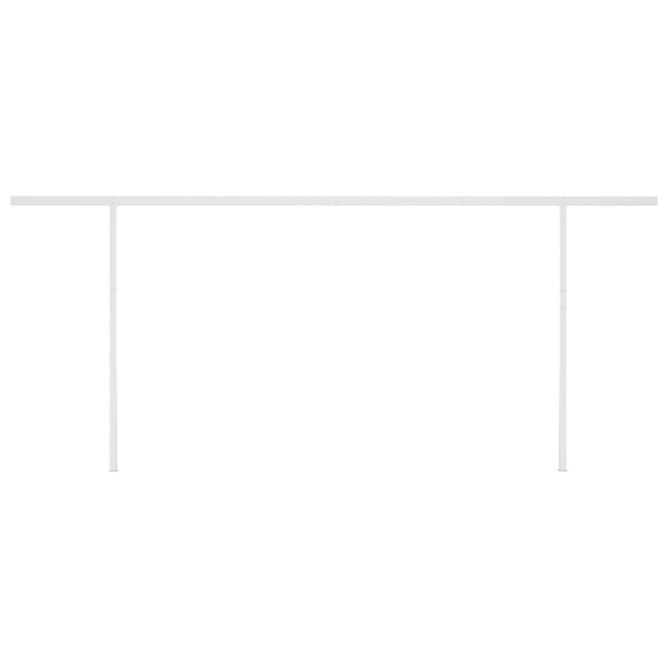 Toldo manual retráctil con postes gris antracita 5x3,5