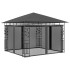 Cenador mosquitera y tira luz LED antracita 3x3x2,73m 180