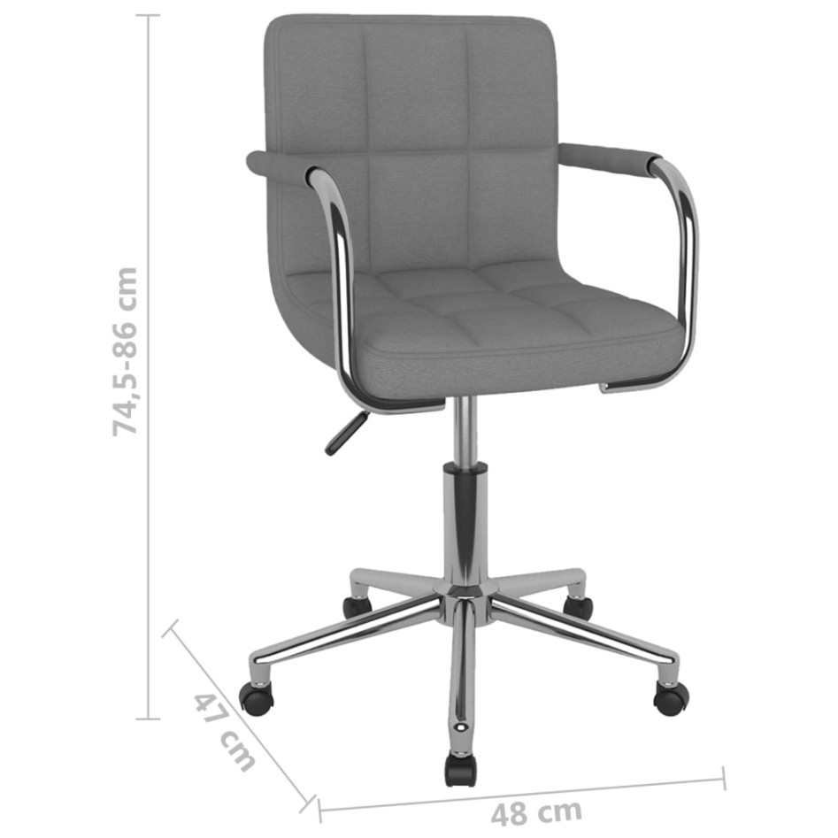 Silla de oficina giratoria de tela gris